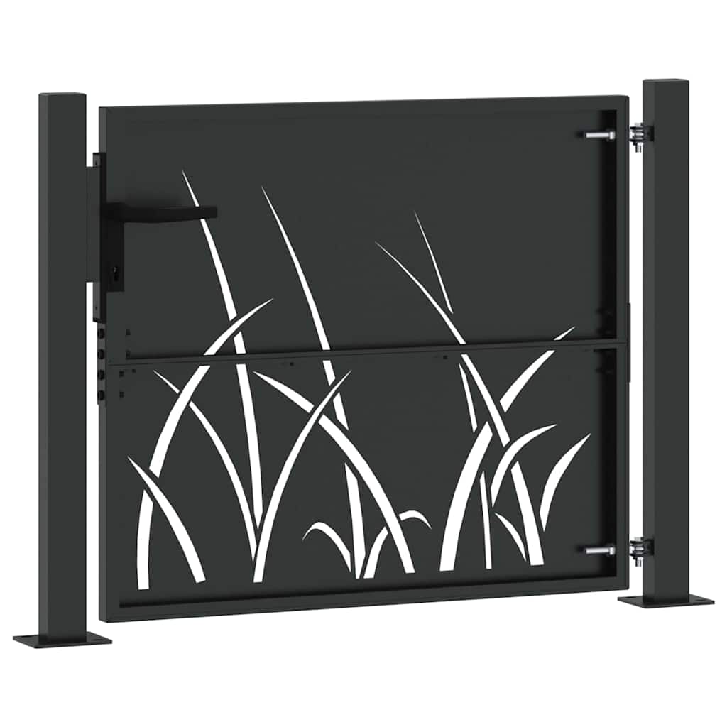 Puerta de jardín con cerradura Negro 110 x 105 cm