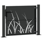 Puerta de jardín con cerradura Negro 110 x 105 cm