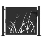 Puerta de jardín con cerradura Negro 110 x 105 cm