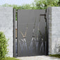 Puerta de jardín con cerradura Negro 110 x 130 cm