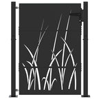Puerta de jardín con cerradura Negro 110 x 130 cm