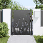 Puerta de jardín con cerradura Negro 110 x 155 cm