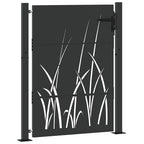Puerta de jardín con cerradura Negro 110 x 155 cm