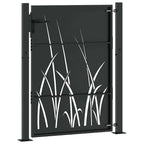Puerta de jardín con cerradura Negro 110 x 155 cm