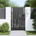 Puerta de jardín con cerradura Negro 110 x 180 cm