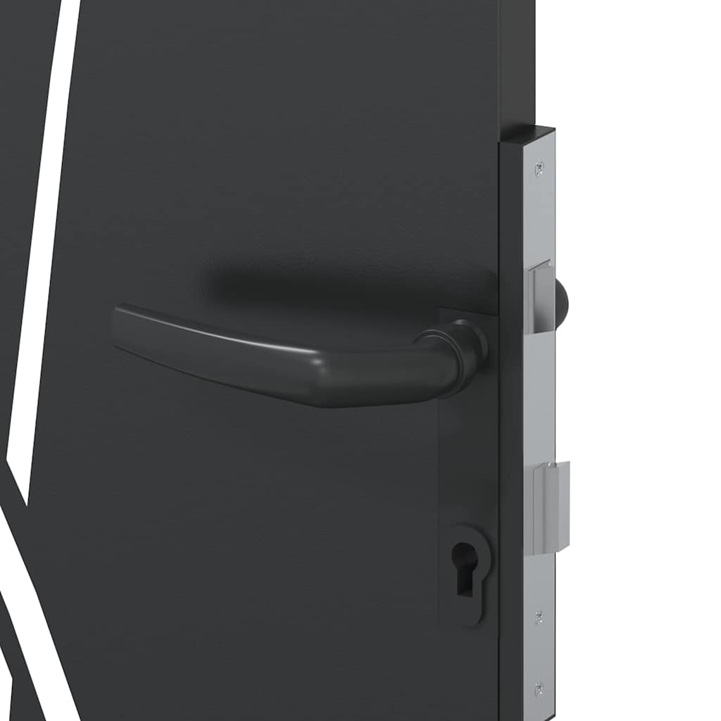 Puerta de jardín con cerradura Negro 110 x 205 cm