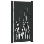 Puerta de jardín con cerradura Negro 110 x 205 cm