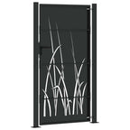 Puerta de jardín con cerradura Negro 110 x 205 cm