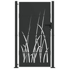 Puerta de jardín con cerradura Negro 110 x 205 cm