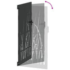 Puerta de jardín con cerradura Negro 110 x 205 cm