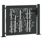 Puerta de jardín con cerradura Negro 110 x 105 cm