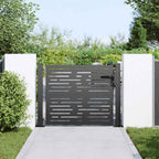 Puerta de jardín con cerradura Negro 110 x 105 cm