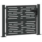 Puerta de jardín con cerradura Negro 110 x 105 cm