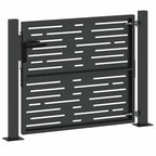 Puerta de jardín con cerradura Negro 110 x 105 cm