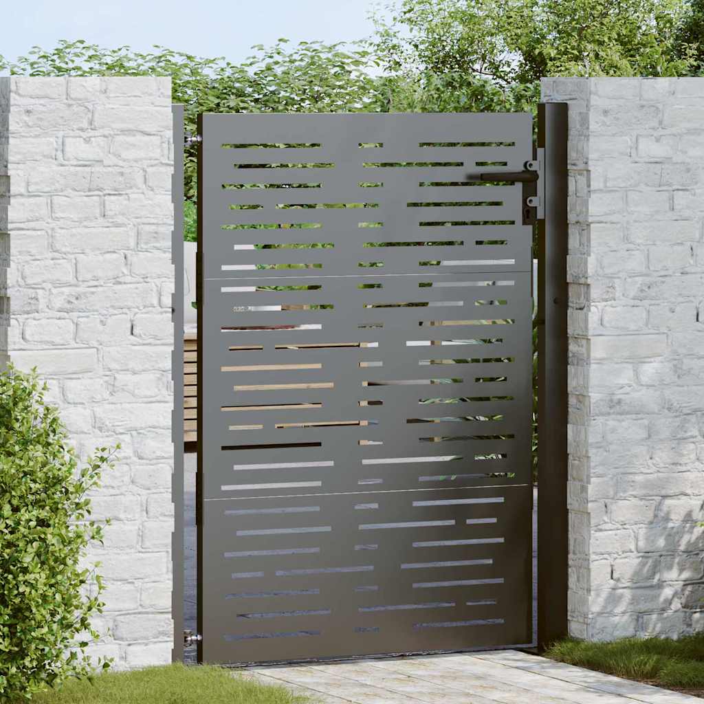 Puerta de jardín con cerradura Negro 110 x 130 cm
