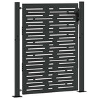 Puerta de jardín con cerradura Negro 110 x 130 cm