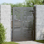 Puerta de jardín con cerradura Negro 110 x 155 cm