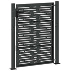 Puerta de jardín con cerradura Negro 110 x 155 cm