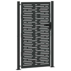 Puerta de jardín con cerradura Negro 110 x 180 cm