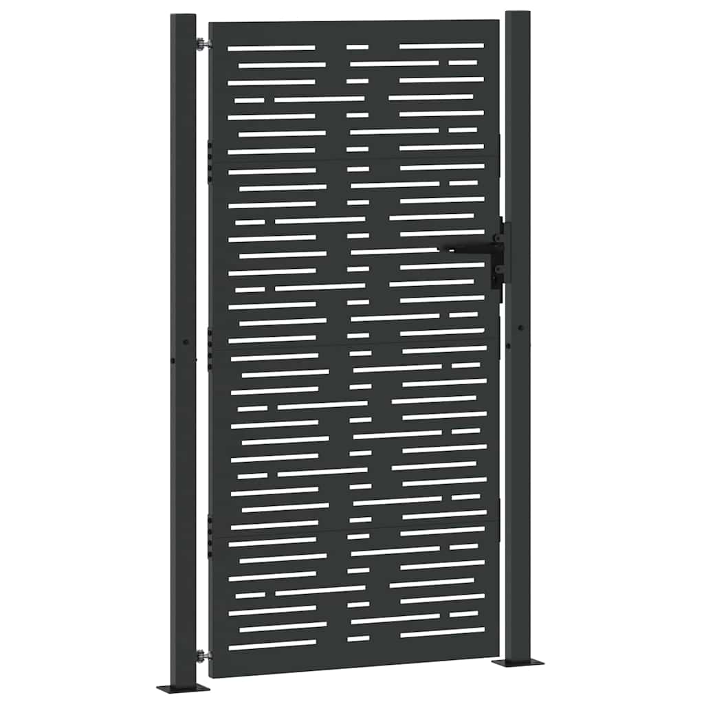 Puerta de jardín con cerradura Negro 110 x 180 cm