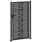 Puerta de jardín con cerradura Negro 110 x 180 cm