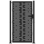 Puerta de jardín con cerradura Negro 110 x 180 cm