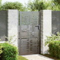Puerta de jardín con cerradura Negro 110 x 205 cm