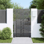 Puerta de jardín con cerradura Negro 110 x 205 cm