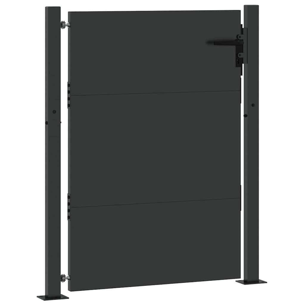 Puerta de jardín con cerradura Negro 105 x 130 cm