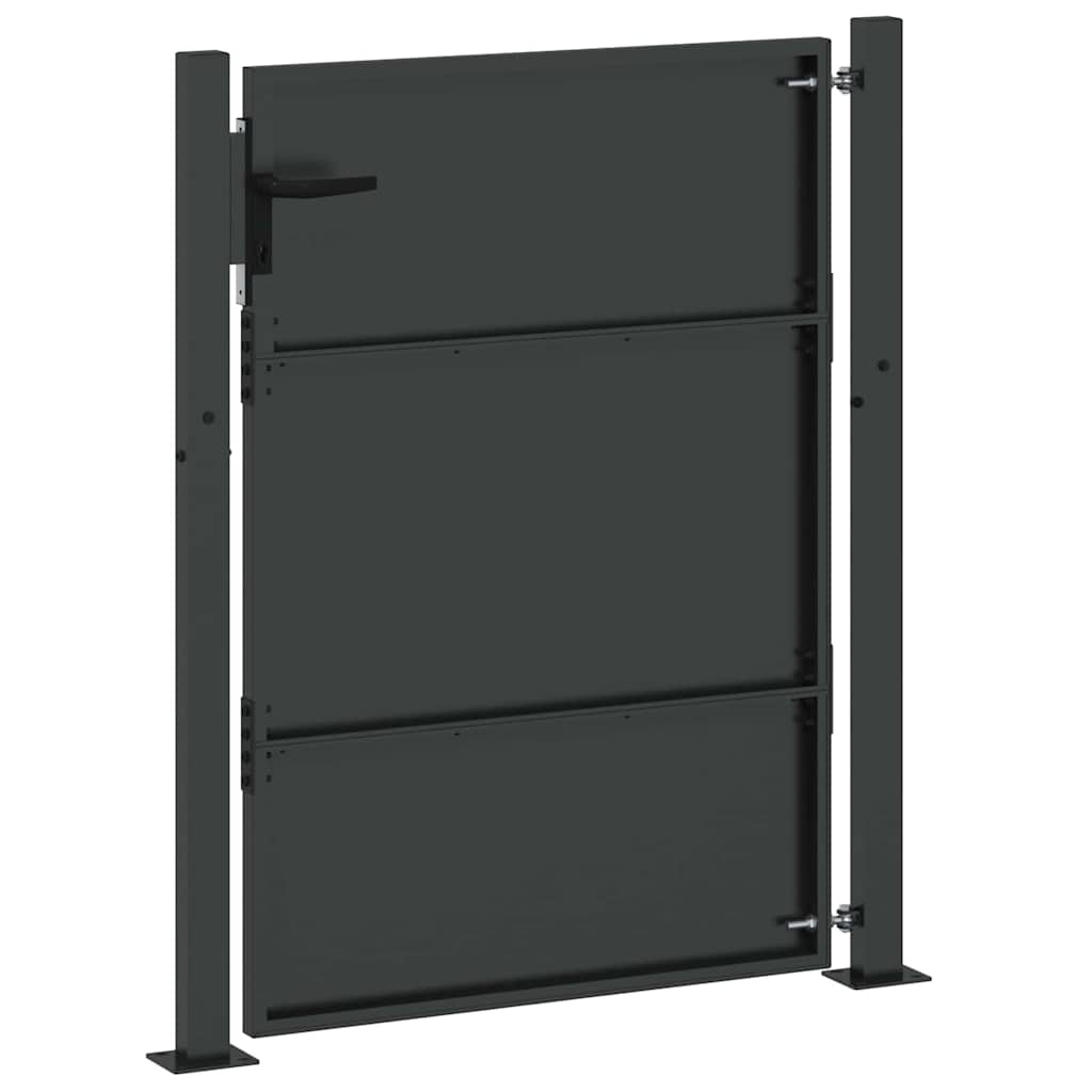 Puerta de jardín con cerradura Negro 105 x 130 cm