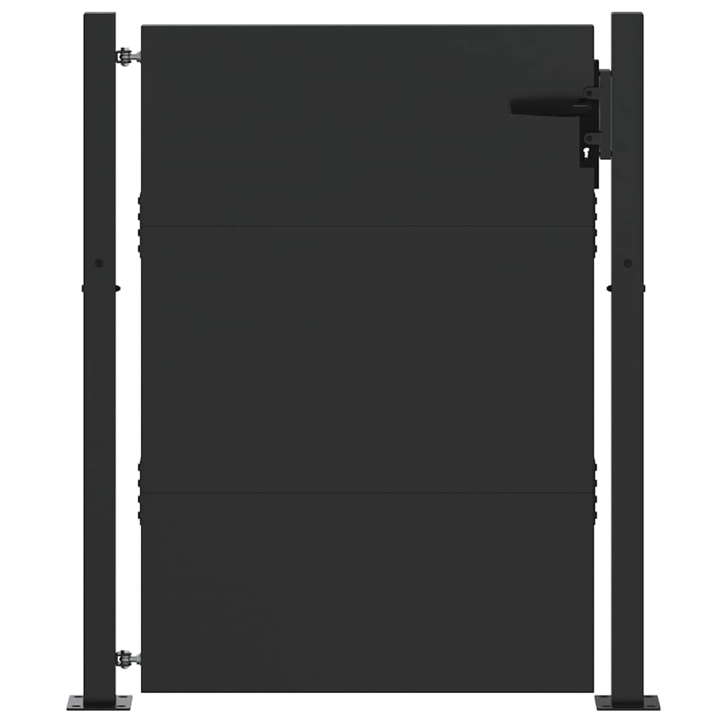 Puerta de jardín con cerradura Negro 105 x 130 cm