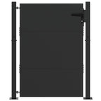 Puerta de jardín con cerradura Negro 105 x 130 cm
