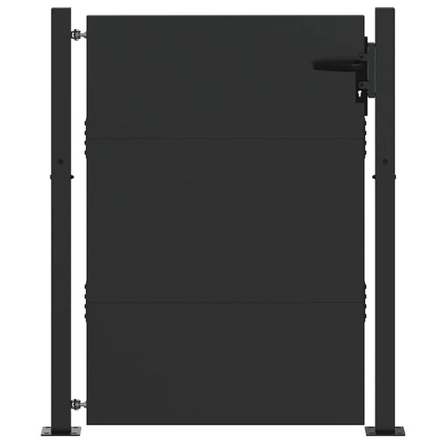 Puerta de jardín con cerradura Negro 105 x 130 cm