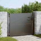 Puerta de jardín con cerradura Negro 110 x 105 cm