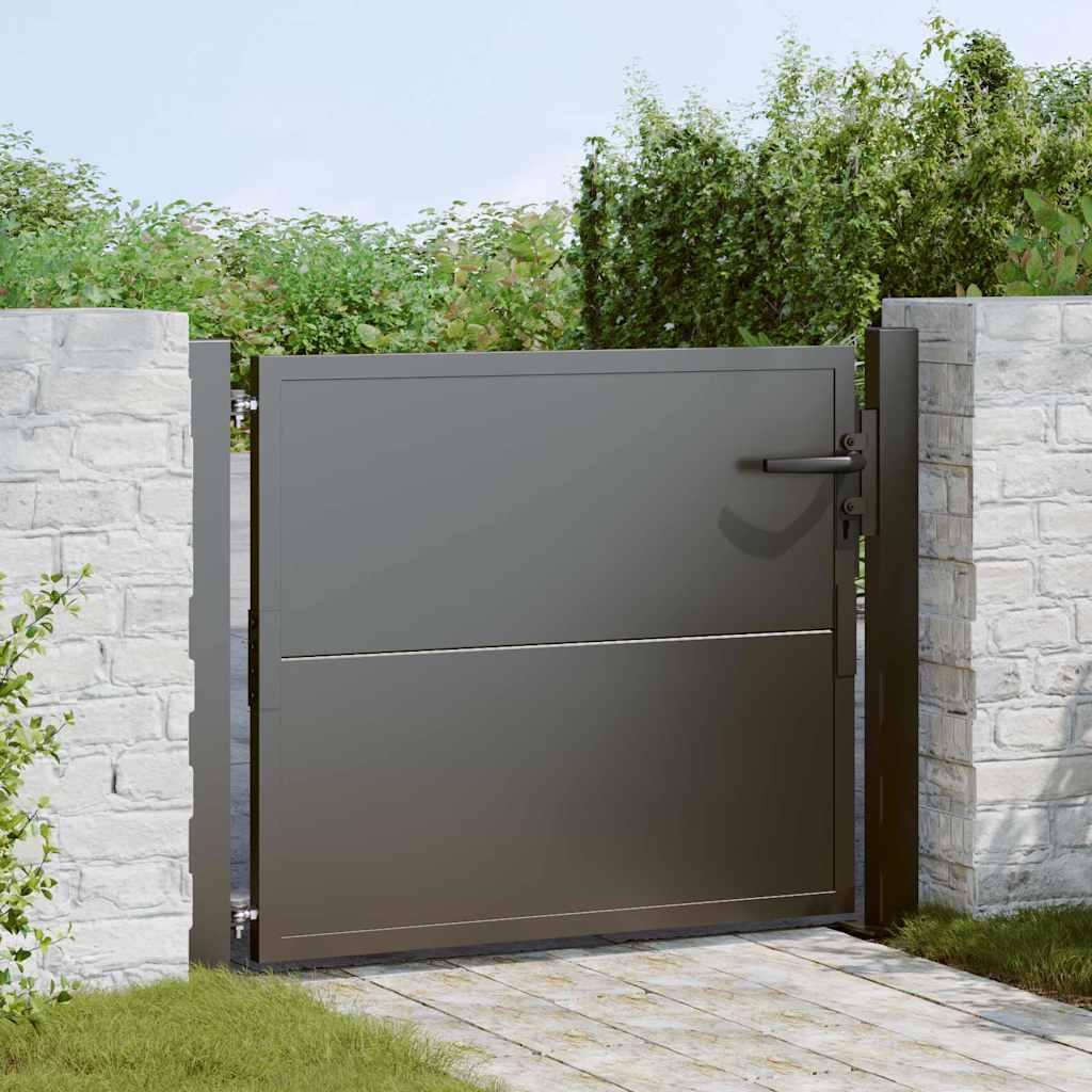 Puerta de jardín con cerradura Negro 110 x 105 cm