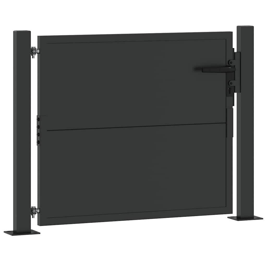 Puerta de jardín con cerradura Negro 110 x 105 cm