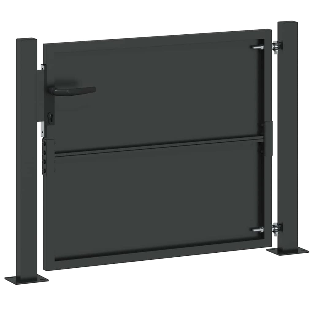 Puerta de jardín con cerradura Negro 110 x 105 cm