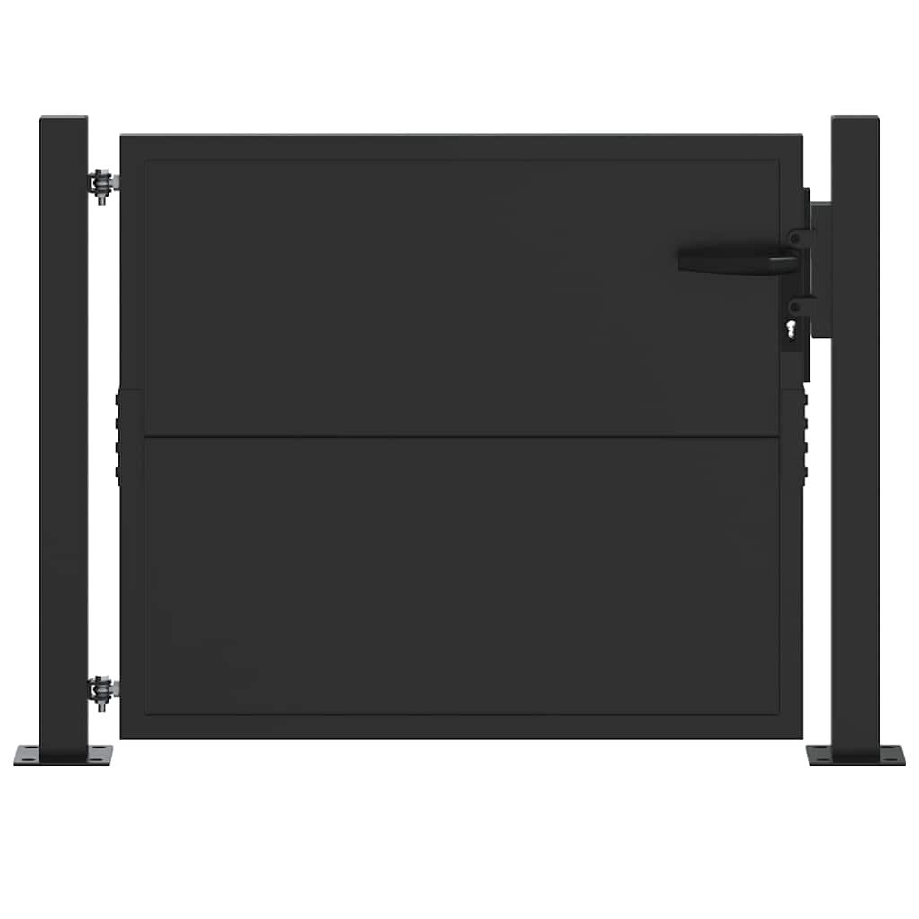 Puerta de jardín con cerradura Negro 110 x 105 cm