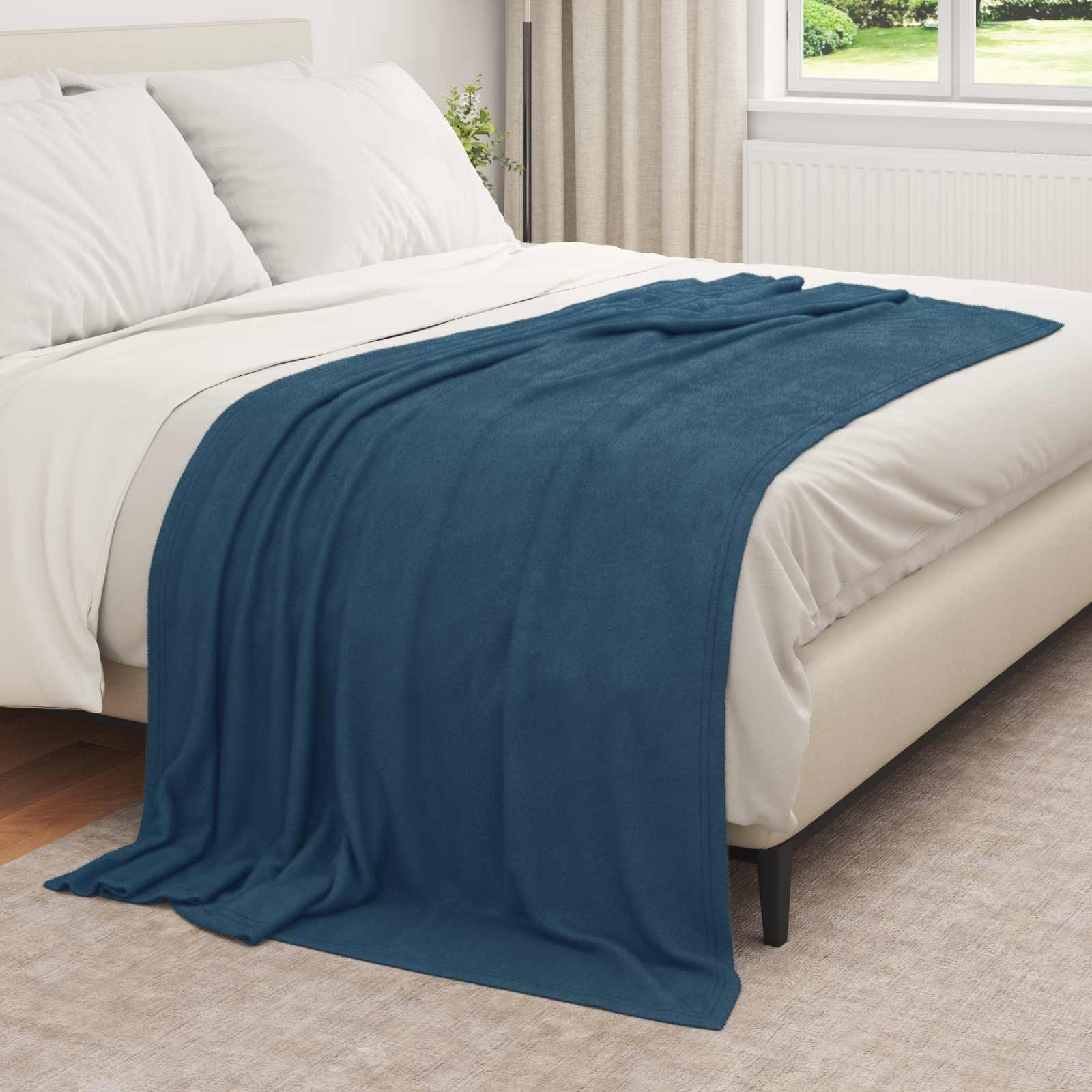 Manta Azul marino 210 x 140 cm Lana