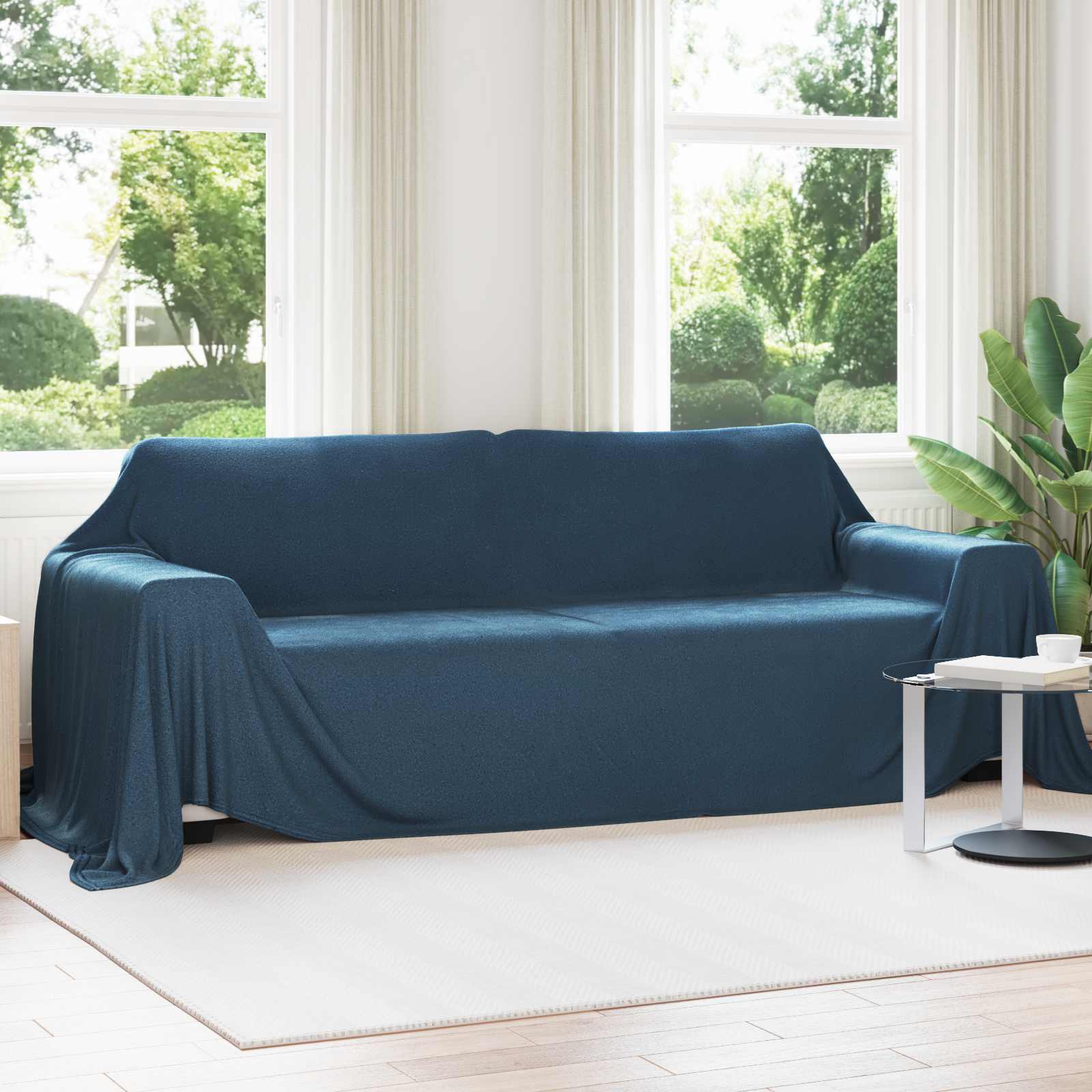 Manta Azul marino 210 x 140 cm Lana