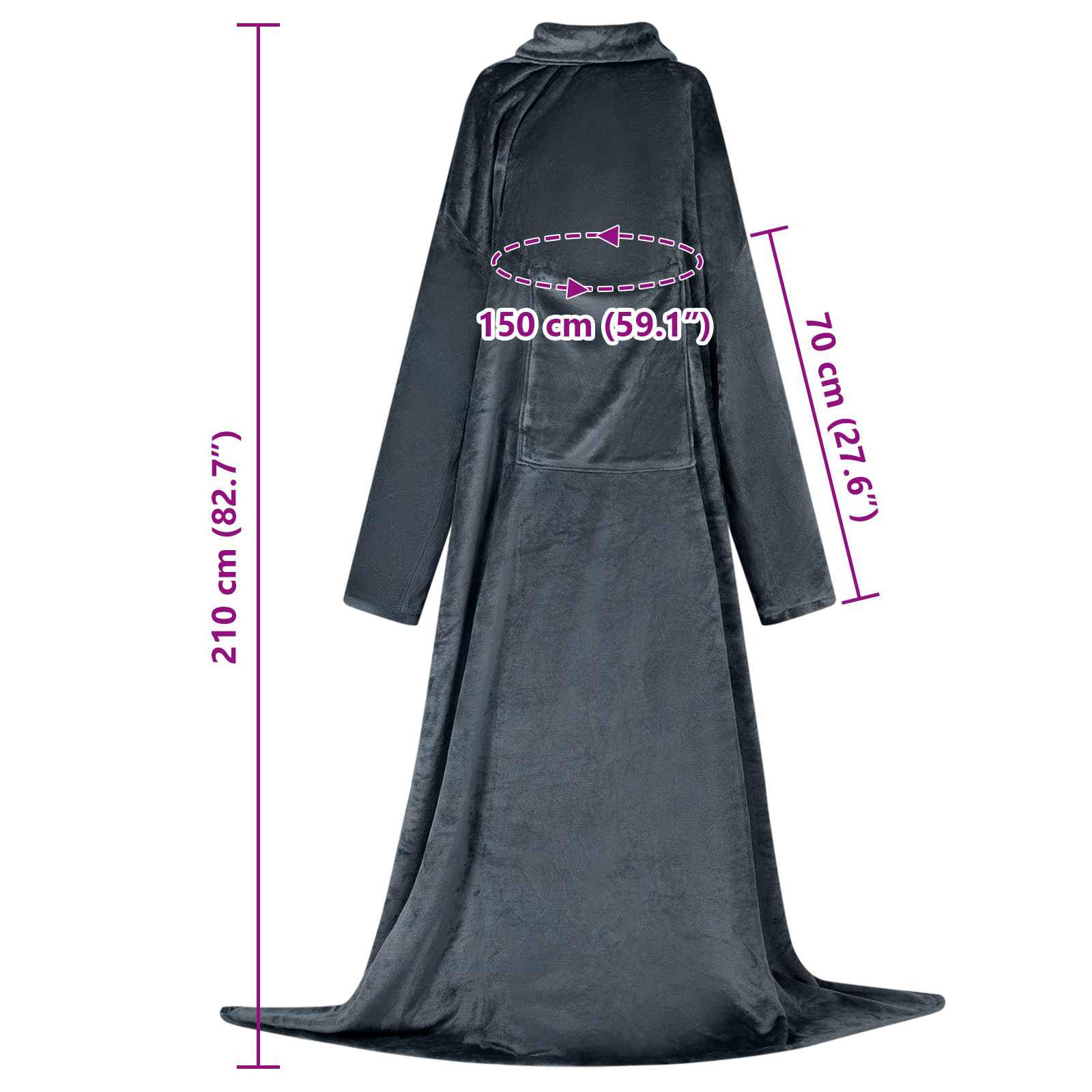 Sudadera manta Azul marino Tamaño F Franela