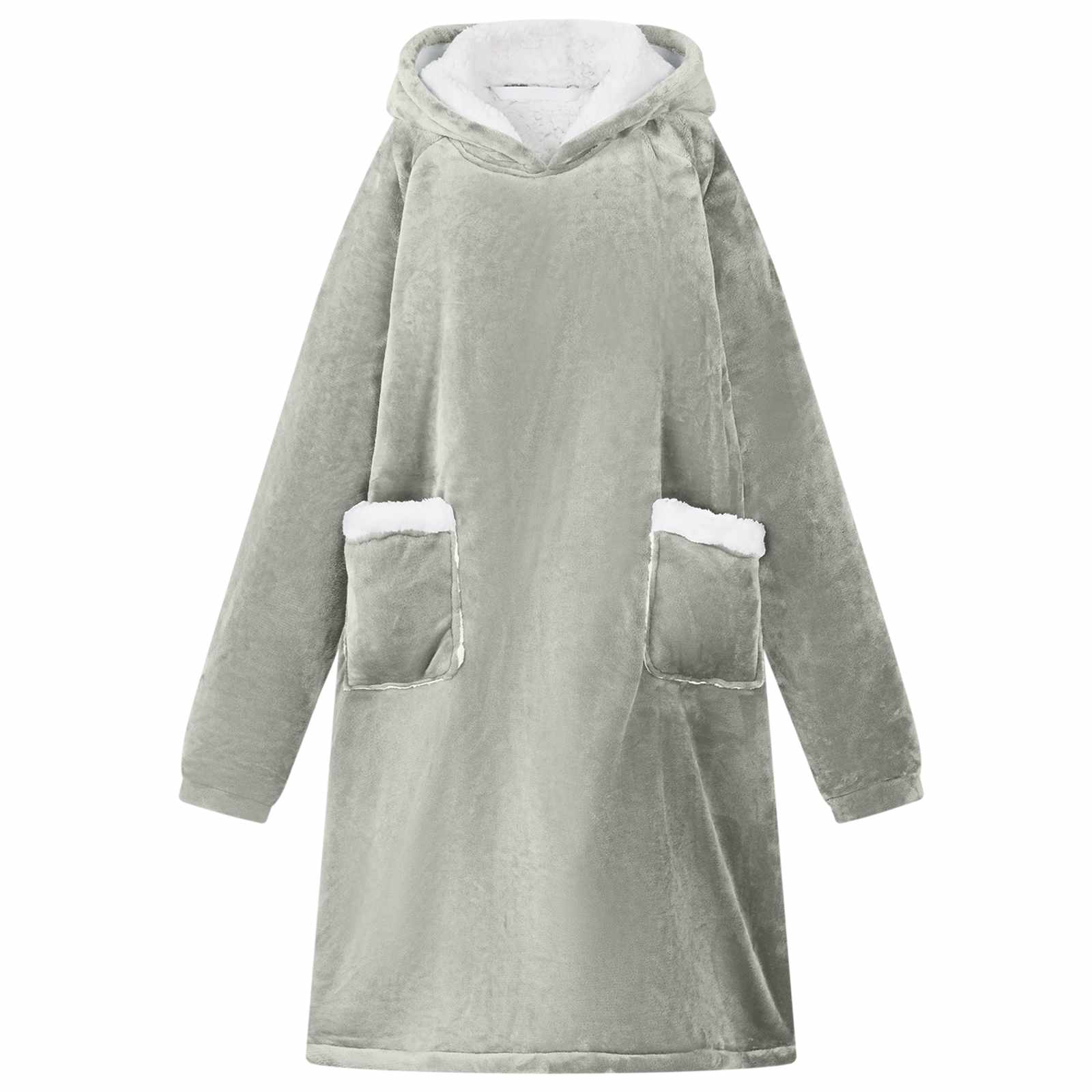 Navy Blue L Blanket Hoodie Fleece and Flannel
