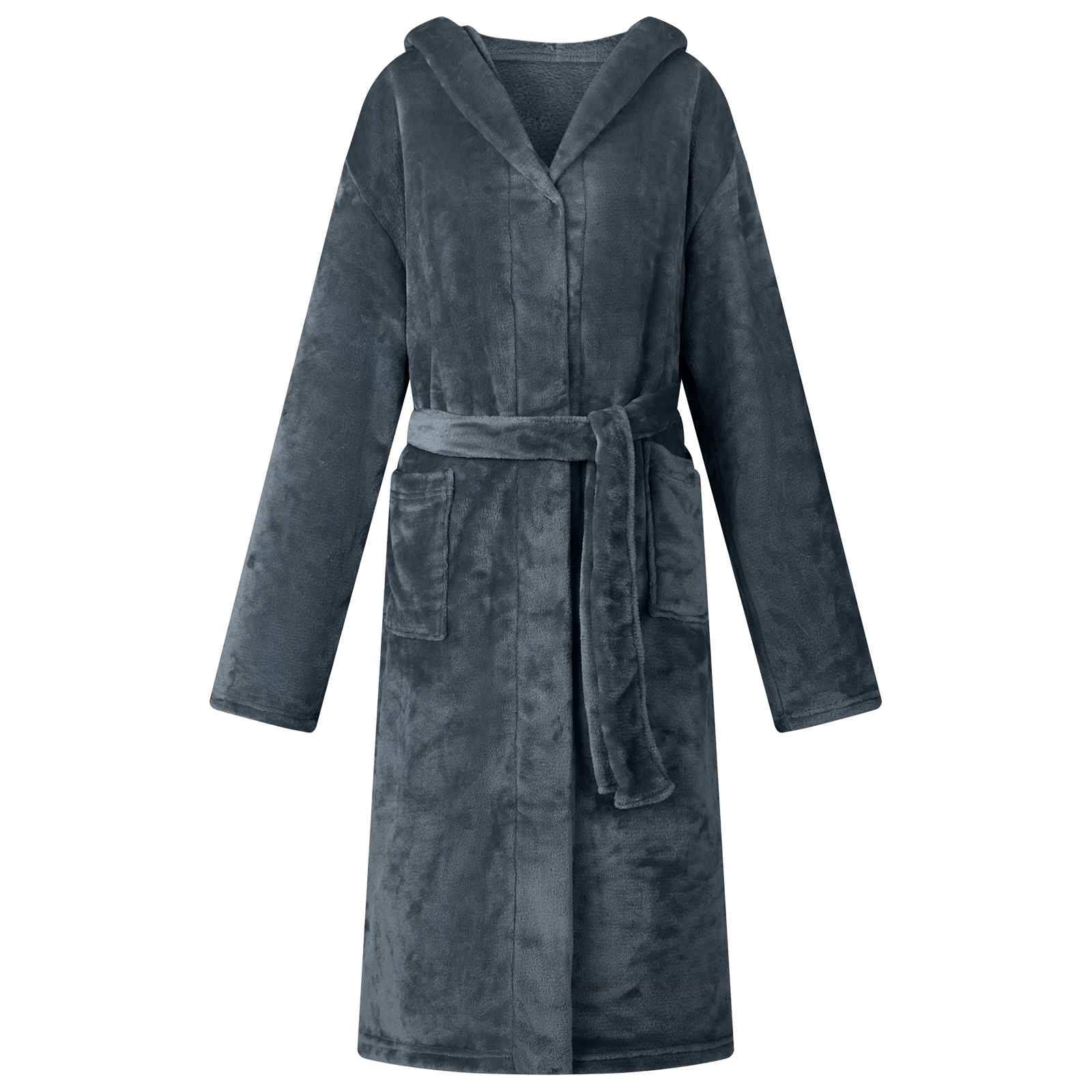 Navy Hooded Bathrobe l Flannel
