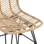 Silla de Bar 2 pcs 44 x 52 x 111 cm Ratan e Hierro