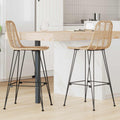 Silla de Bar 2 pcs 44 x 52 x 111 cm Ratan e Hierro