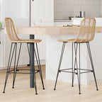 Silla de Bar 2 pcs 44 x 52 x 111 cm Ratan e Hierro