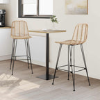 Silla de Bar 2 pcs 44 x 52 x 111 cm Ratan e Hierro