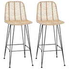 Silla de Bar 2 pcs 44 x 52 x 111 cm Ratan e Hierro