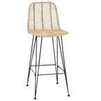 Silla de Bar 2 pcs 44 x 52 x 111 cm Ratan e Hierro