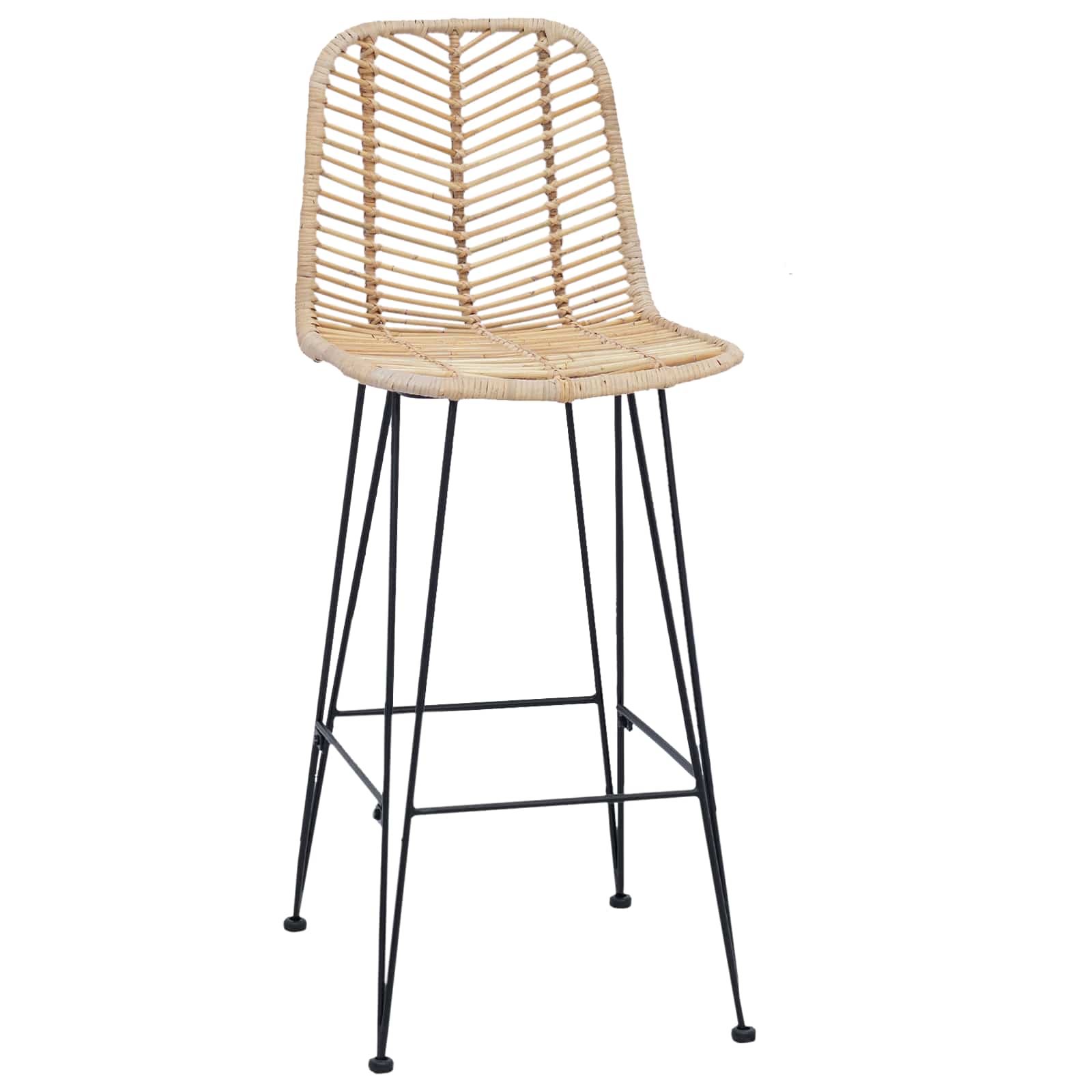 Silla de Bar 2 pcs 44 x 52 x 111 cm Ratan e Hierro